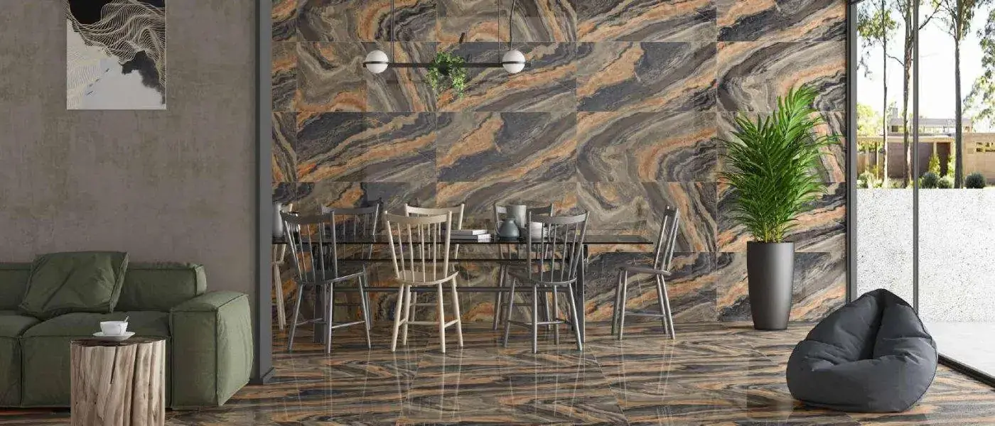 Stone slab installation
