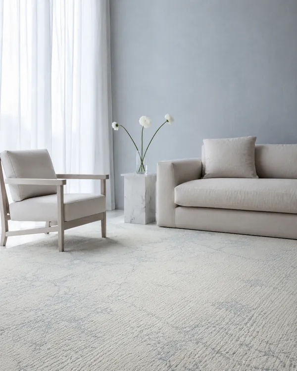 Hand-knotted rug in a private residence living room