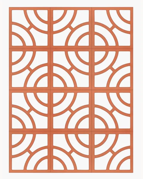 Arc terracotta screen block, 205x205x62mm module