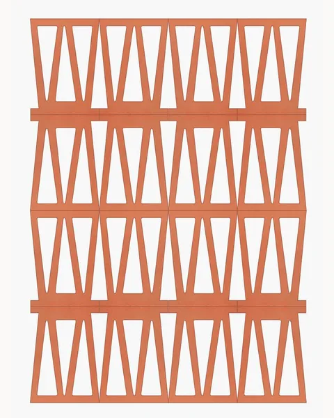 Fin terracotta screen block, 185x261x75mm module
