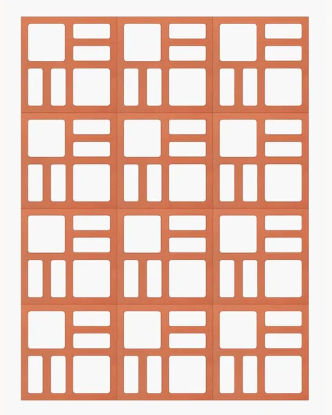 Mosaic Grid terracotta screen block, 205x205x62mm module