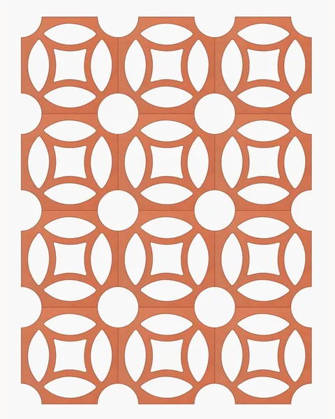 Orbit terracotta screen block, 205x205x62mm module