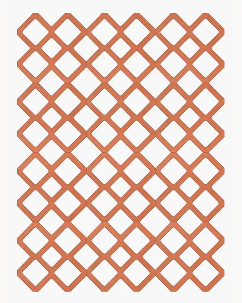 Diamond terracotta screen block, 205x205x62mm module