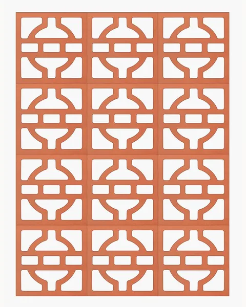Medallion terracotta screen block, 205x205x62mm module