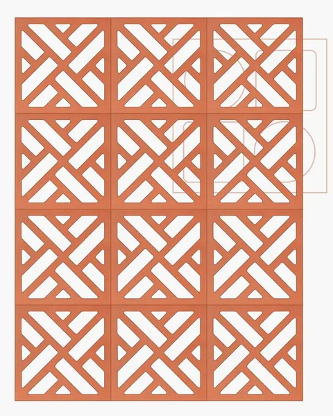 Weave terracotta screen block, 205x205x62mm module