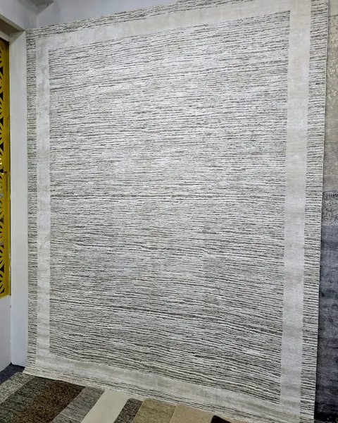 Flatweave rug, tonal cream and grey