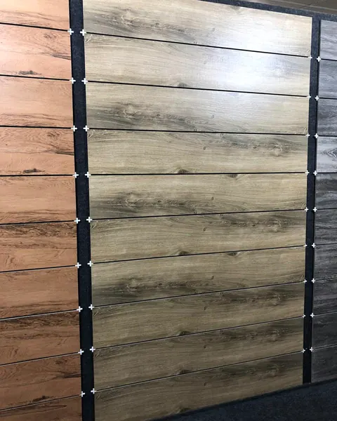 Wood-look plank porcelain, weathered finish